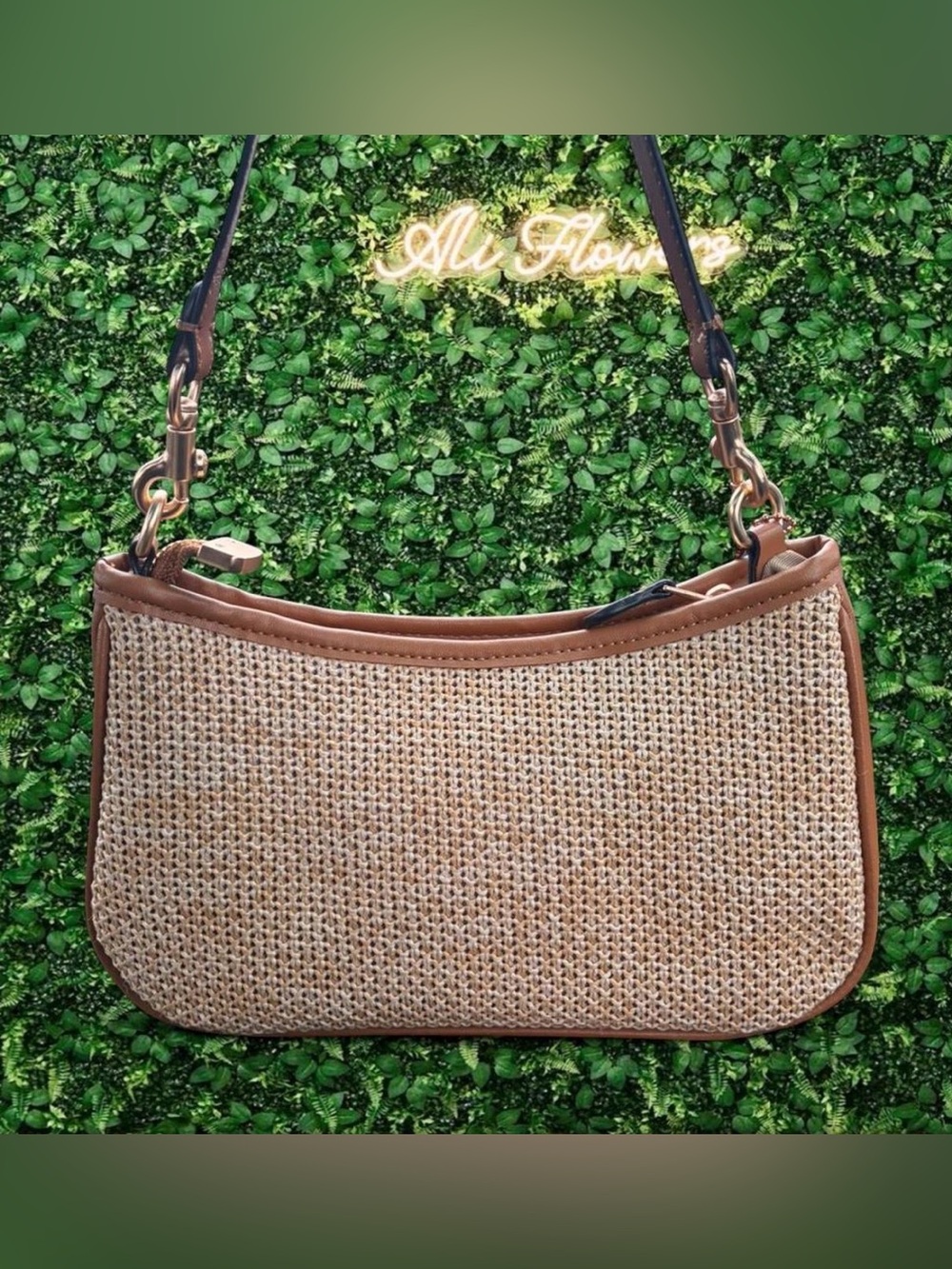Coach Shoulder Bag with Tan Leather Trim - Picture 2 of 2